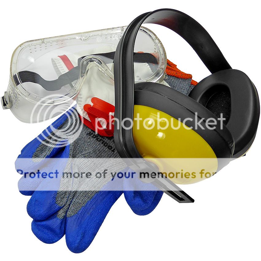 PPE Safety Kit P3 Mask Goggle Ear Defender Gloves XL Construction Safe
